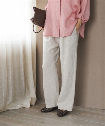 亞麻輕便長褲