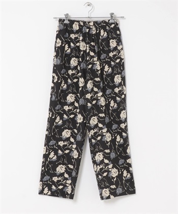 亞麻萊賽爾輕便長褲(黑色x灰色-FREE-BLACK)