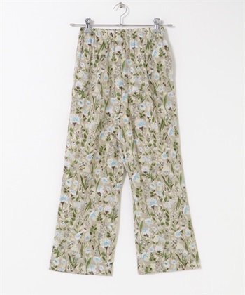 印花輕便長褲(灰膚色x薄荷綠-M-其他膚色)