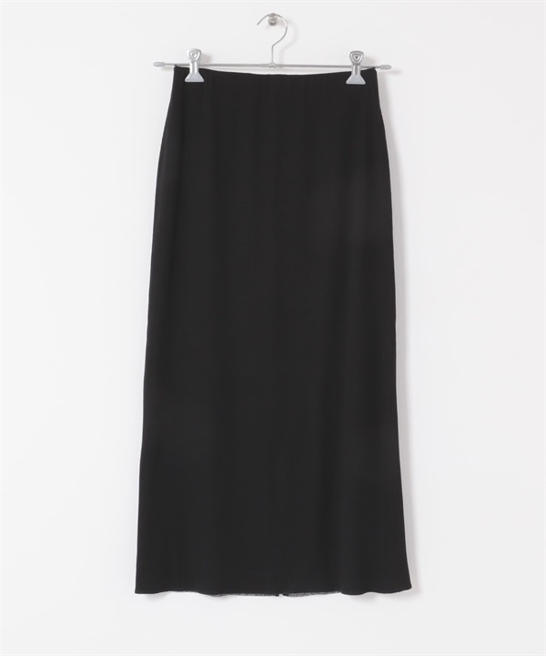 雙面穿羅紋直筒裙(黑色x膚色-FREE-其他黑色)