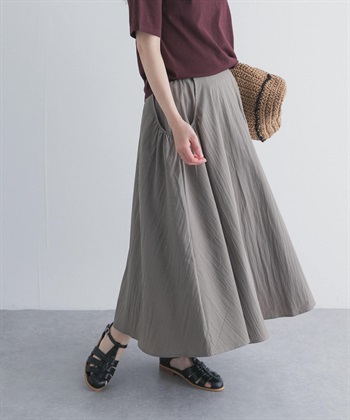 防潑水口袋設計碎褶裙