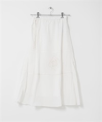 拼接刺繡長裙(米色-FREE-OFF WHITE)