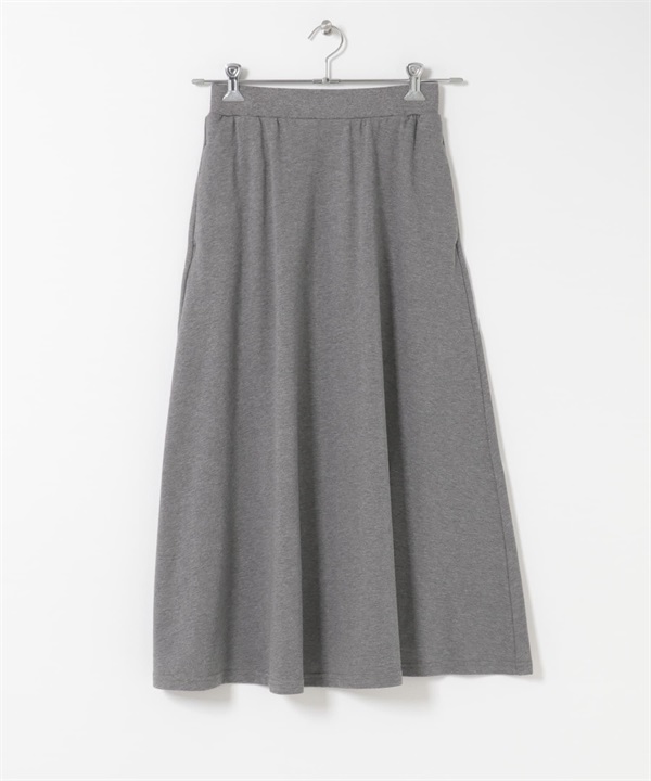 莫代爾棉質鬆緊長裙(淺灰色-FREE-其他白色)