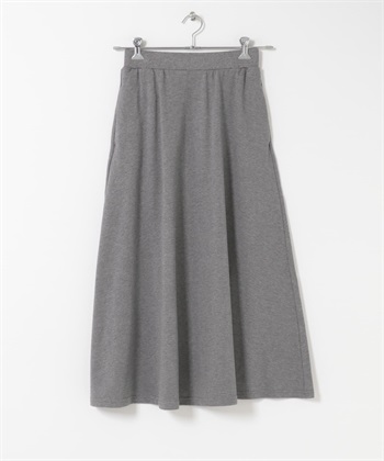 莫代爾棉質鬆緊長裙(淺灰色-FREE-其他白色)