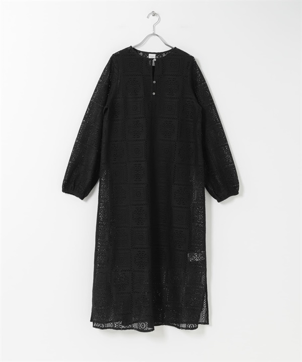 蕾絲洋裝(附內襯洋裝)(黑色-FREE-BLACK)