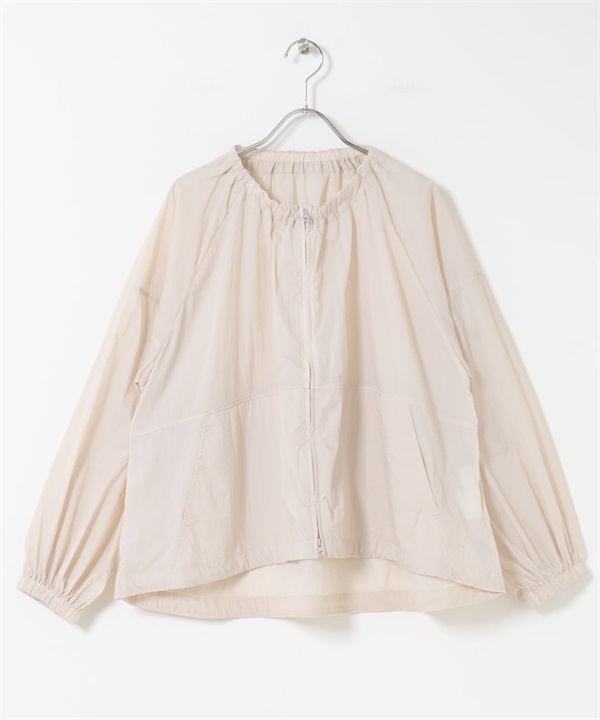 UR TECH 防潑水可收納無領夾克(米色-FREE-OFF WHITE)