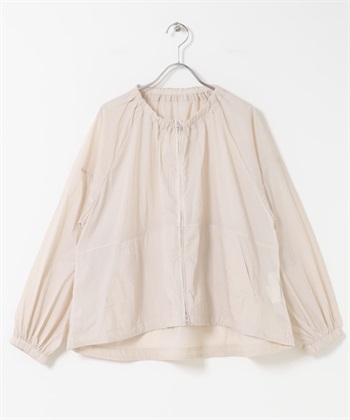 UR TECH 防潑水可收納無領夾克(米色-FREE-OFF WHITE)