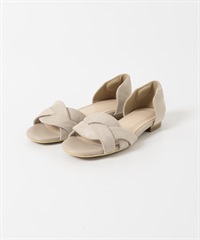 交叉寬帶涼鞋(膚色-37-BEIGE)