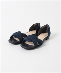 交叉寬帶涼鞋(藏青色-37-NAVY)