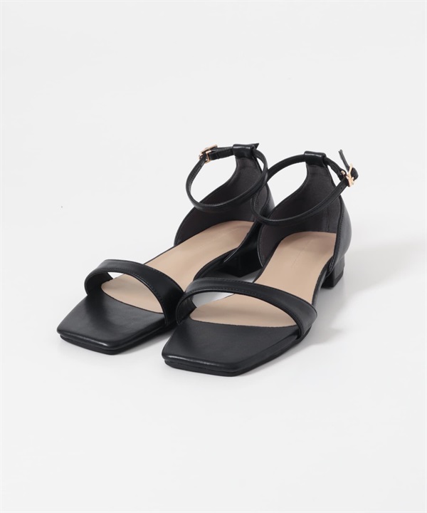 腳踝繫帶涼鞋(黑色-37-BLACK)