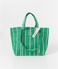 【別注】beej/直條紋托特包(綠色-one-GREEN)