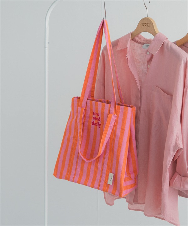 【別注】beej/直條紋托特包