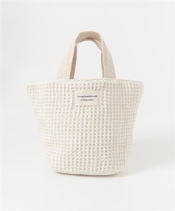 【別注】beej/華夫格托特包(米色-one-OFF WHITE)