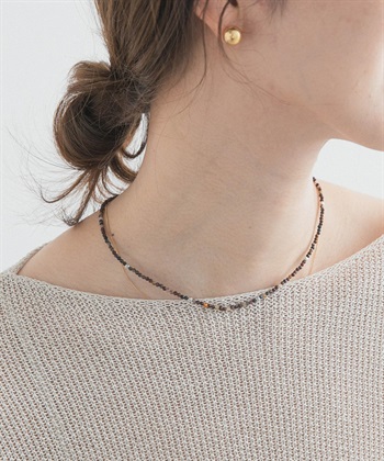 天然石×925純銀短項鍊