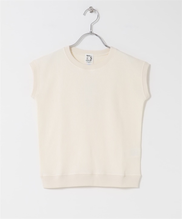 變形華夫格無袖套衫(KIDS)(米色-120(115-125)-OFF WHITE)