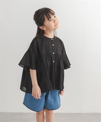 【親子裝】棉質薄紗細褶罩衫 (KIDS)