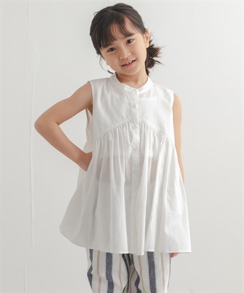 【親子裝】棉質巴里紗剪接罩衫 (KIDS)