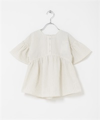 2WAY直條紋罩衫(KIDS)(米色-120(115-125)-OFF WHITE)