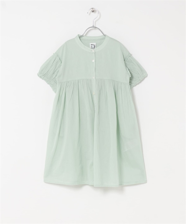 【親子裝】棉質巴里紗泡泡袖洋裝(KIDS)(薄荷綠-120(115-125)-MINT)
