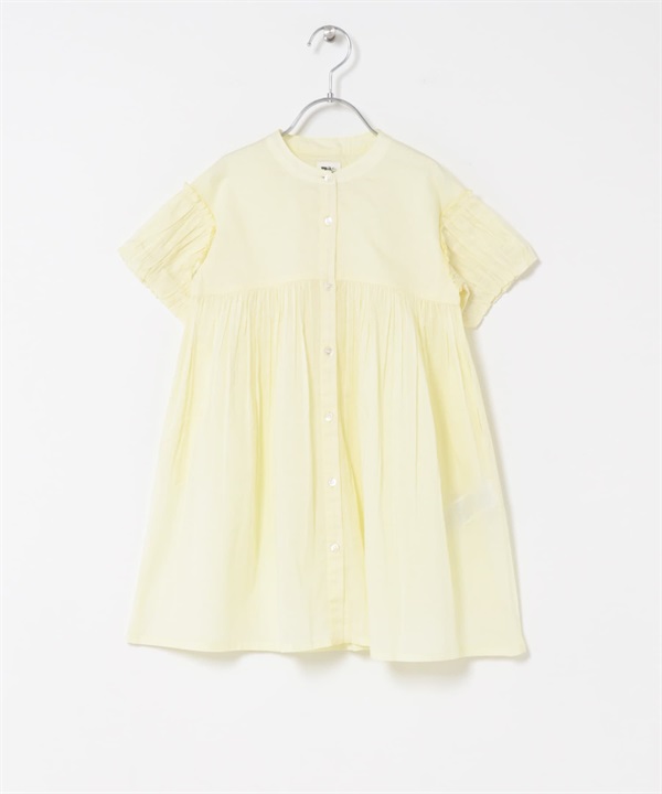 【親子裝】棉質巴里紗泡泡袖洋裝(KIDS)(黃色-120(115-125)-YELLOW)