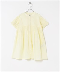 【親子裝】棉質巴里紗泡泡袖洋裝(KIDS)(黃色-120(115-125)-YELLOW)