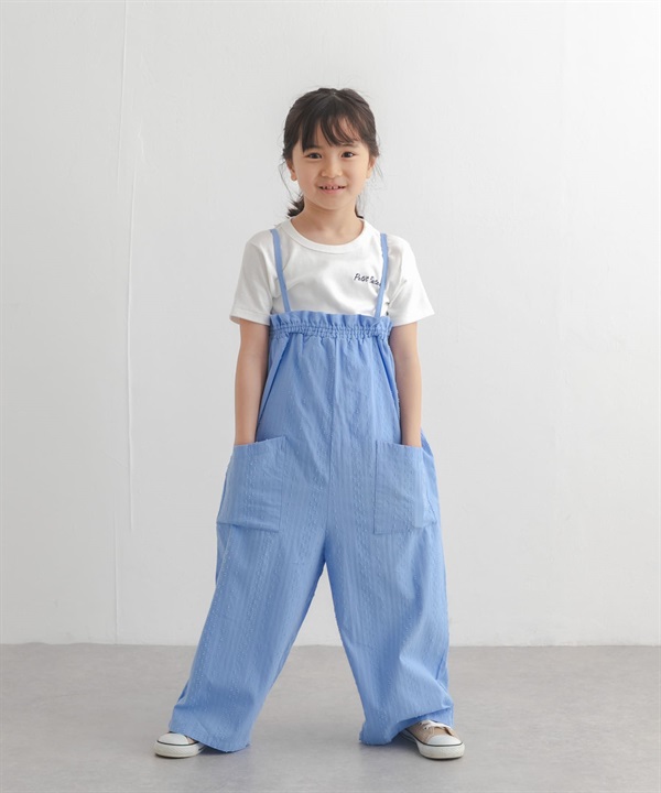 荷葉邊細肩帶連身寬褲(KIDS)