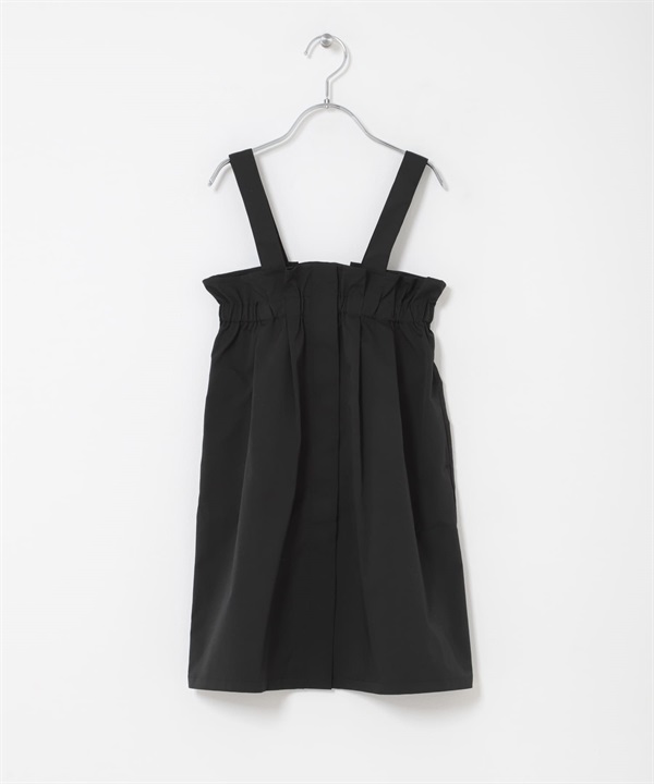 防潑水工裝吊帶裙(KIDS)(黑色-120(115-125)-BLACK)