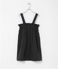 防潑水工裝吊帶裙(KIDS)(黑色-120(115-125)-BLACK)