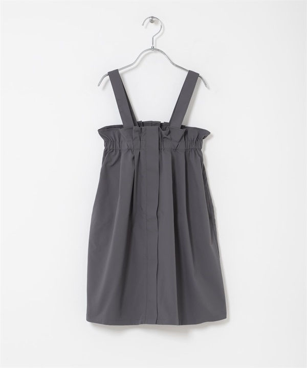 防潑水工裝吊帶裙(KIDS)(炭灰色-120(115-125)-CHARCOAL GRAY)