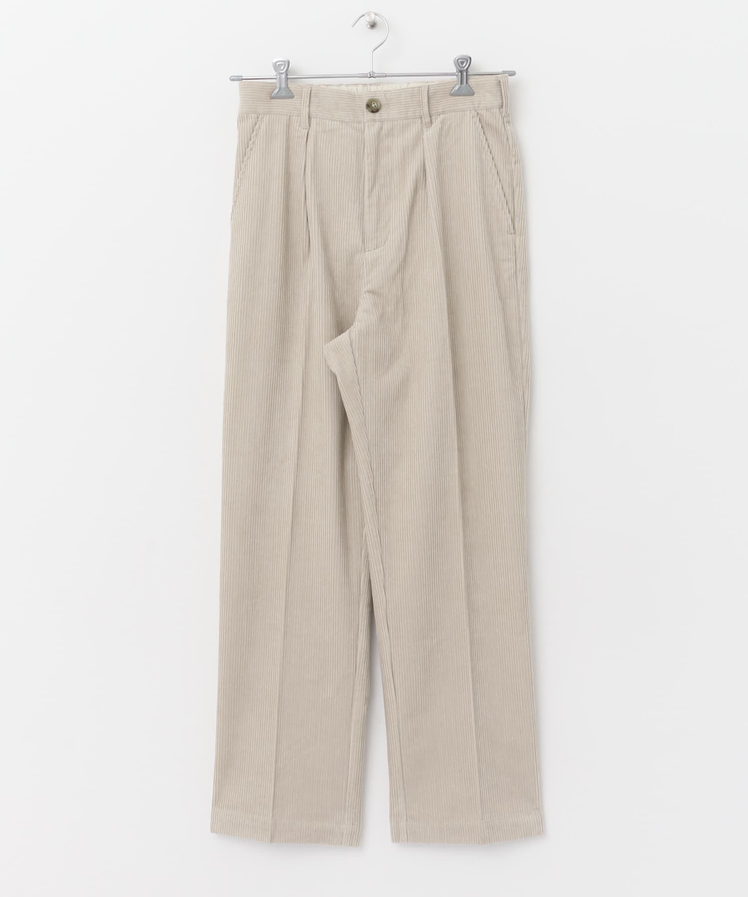 【恆溫蓄熱】UR TECH 燈芯絨寬版長褲(米色-L-OFF WHITE)