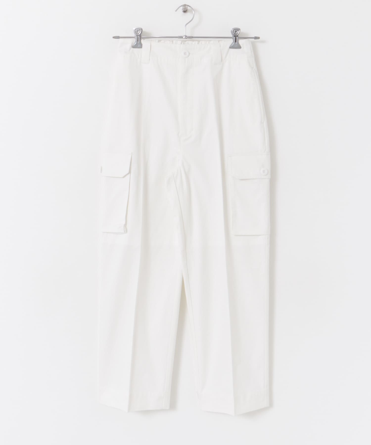 中央壓線工作褲(米色-S-OFF WHITE)