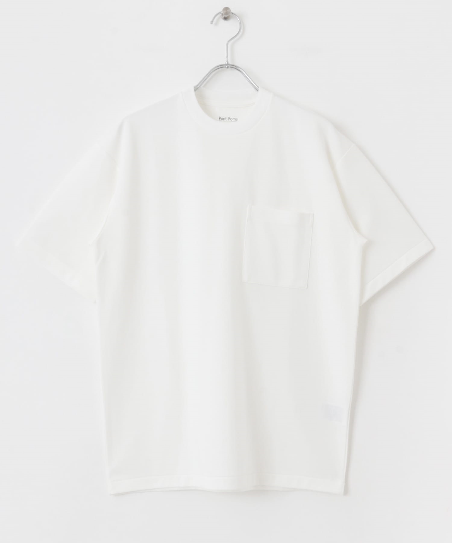 羅馬布口袋短袖T恤(白色-M-WHITE)