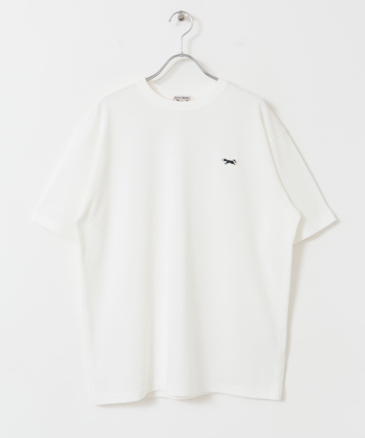 【別注】PENNEYS / THE FOX 織標刺繡鹿子織T恤(白色-L-WHITE)