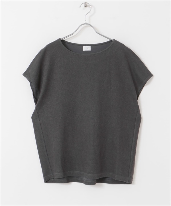 UV CUT棉麻起毛感套衫(炭灰色-M-CHARCOAL GRAY)