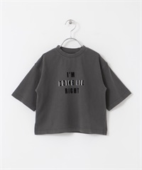 成品染植絨印花LOGO T恤(KIDS)(炭灰色-120-CHARCOAL GRAY)