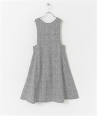 亞麻嫘縈背心裙(KIDS)(格紋-120-CHECK)