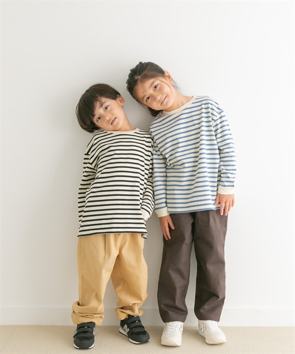 橫紋寬版長袖T恤(KIDS)