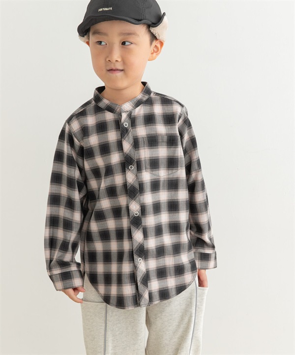 【親子裝】立領格紋襯衫(KIDS)