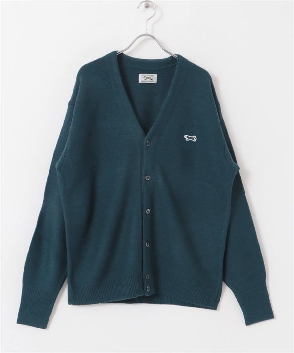 【別注】PENNEYS / THE FOX刺繡V領開襟衫(藍綠色-M-其他藍色)