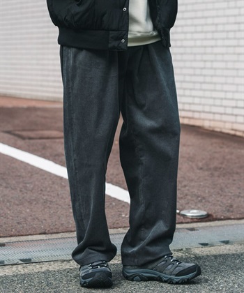 雙褶寬畝燈芯絨長褲