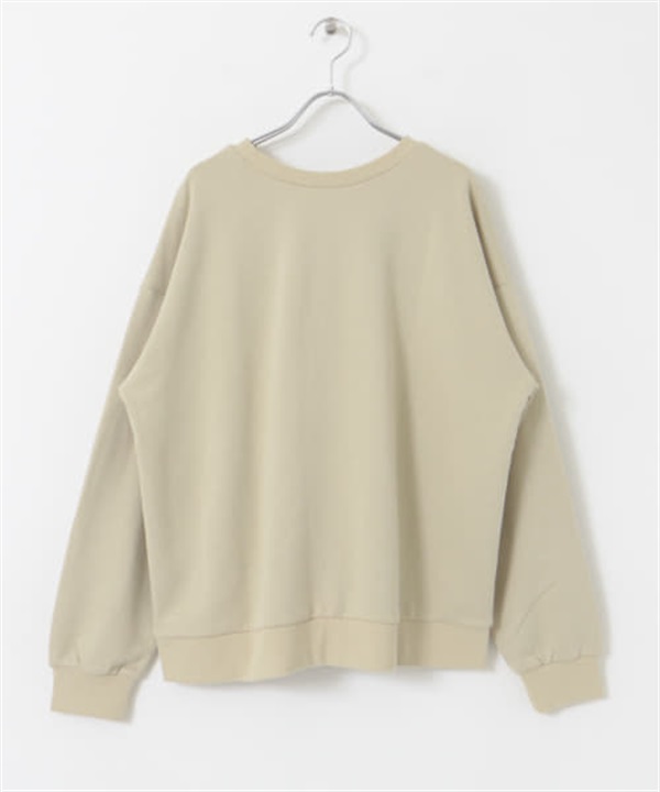 圓領開衩設計休閒上衣(膚色-M-BEIGE)
