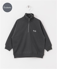 【親子裝】【別注】PENNEYS×DOORS THE FOX刺繡半拉鍊上衣(KIDS)(炭灰色-120-CHARCOAL GRAY)