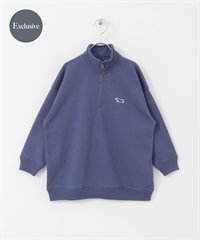 【親子裝】【別注】PENNEYS×DOORS THE FOX刺繡半拉鍊上衣(KIDS)(藍色-120-BLUE)