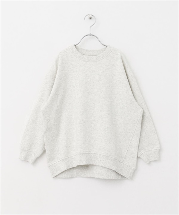 棉質毛圈圓領剪接休閒上衣(KIDS)(燕麥色-120-其他白色)