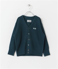 【親子裝】【別注】PENNEYS×DOORS THE FOX刺繡 V領開襟衫(KIDS)(藍綠色-120-其他藍色)