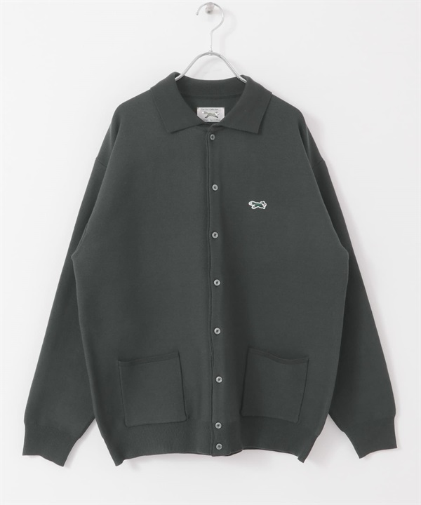 【別注】PENNEYS / THE FOX刺繡襯衫開襟衫(炭灰色-M-CHARCOAL GRAY)