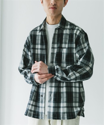 紗羅長袖格紋襯衫