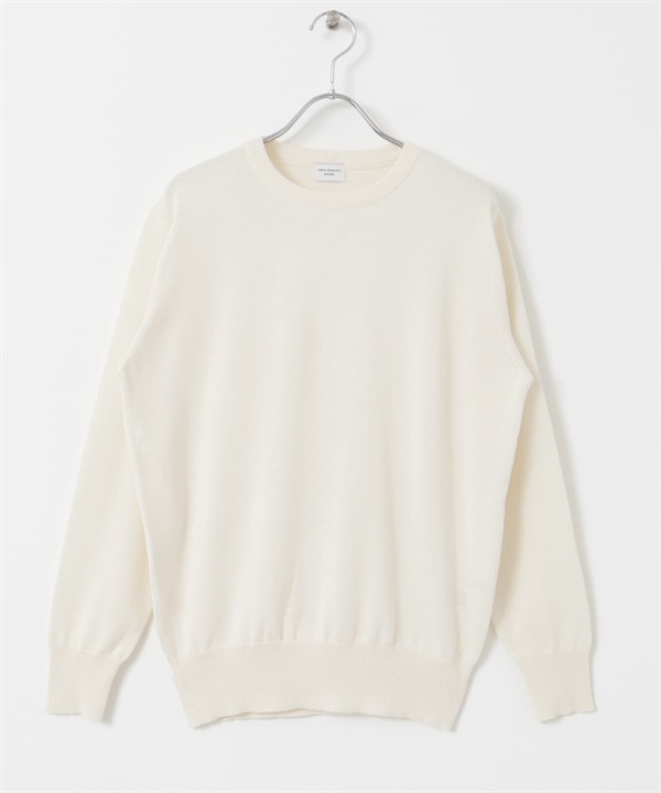 有機棉圓領套衫(米色-M-OFF WHITE)