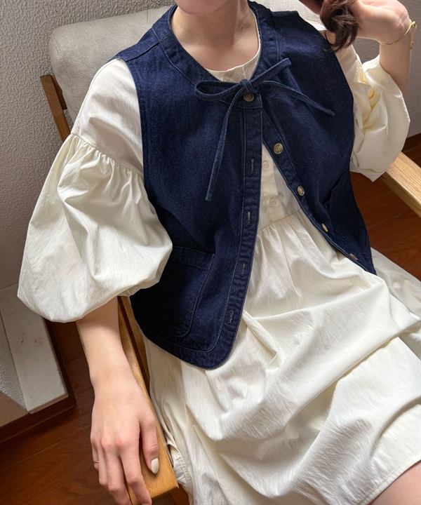 短版牛仔背心