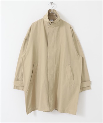 立領中長版大衣(膚色-M-BEIGE)